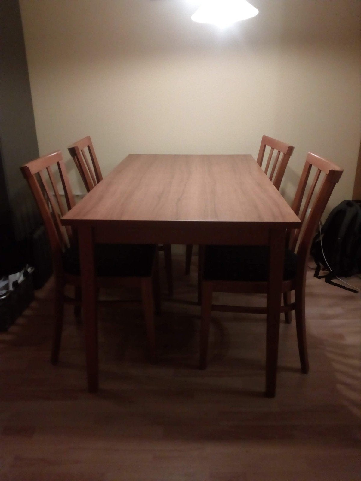 Nette Tafel met 4 stoelen., Ophalen, 100 tot 150 cm, 50 tot 100 cm, Zo goed als nieuw