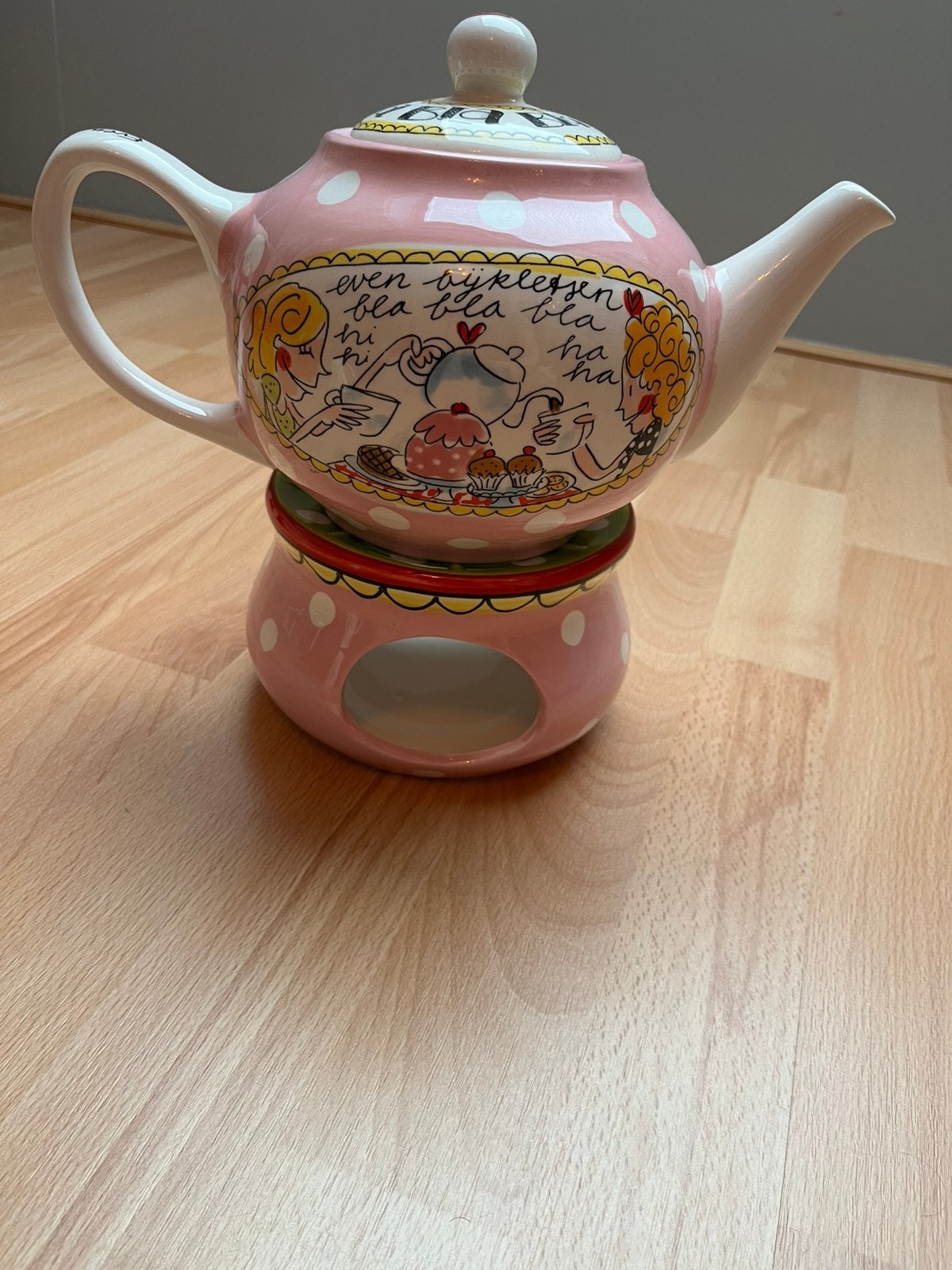 Blond Amsterdam theepot en theelichthouder Even bijkletsen, Huis en Inrichting, Keuken | Servies, Ophalen, Overige typen, Zo goed als nieuw