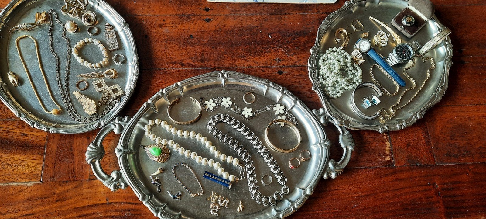 Groot lot antieke sieraden uit nalatenschap., Ophalen of Verzenden, Overige materialen, Overige typen, Met edelsteen
