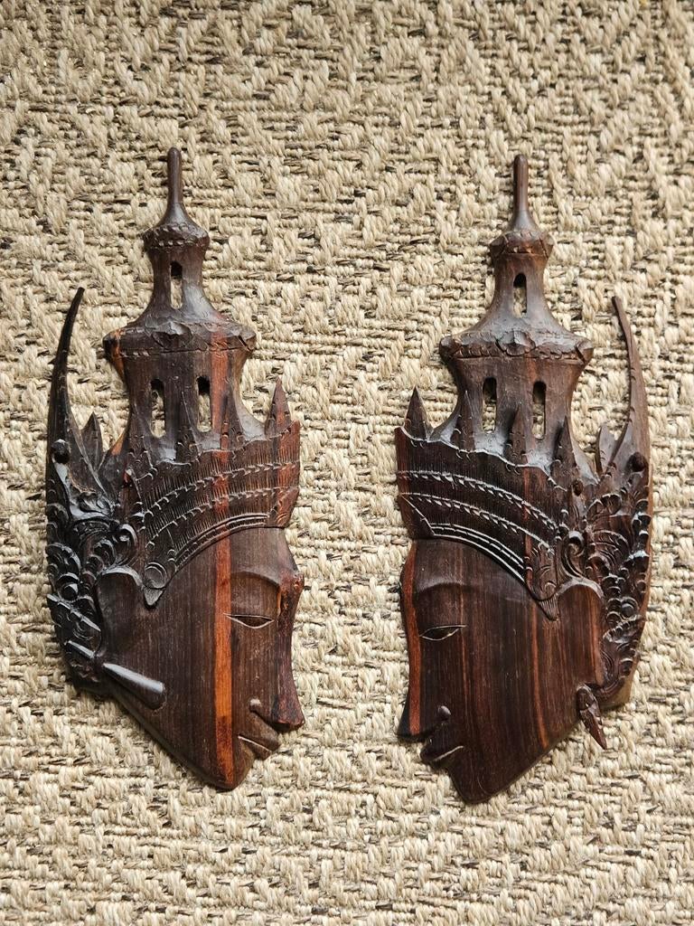 Balinese maskers Rama en Sita, Ophalen of Verzenden