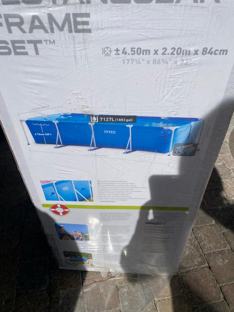 Intex Rectangular Frame Zwembad 4.50m x 2.20m x 0.84m, Ophalen, 200 tot 300 cm, 80 tot 120 cm, Zo goed als nieuw