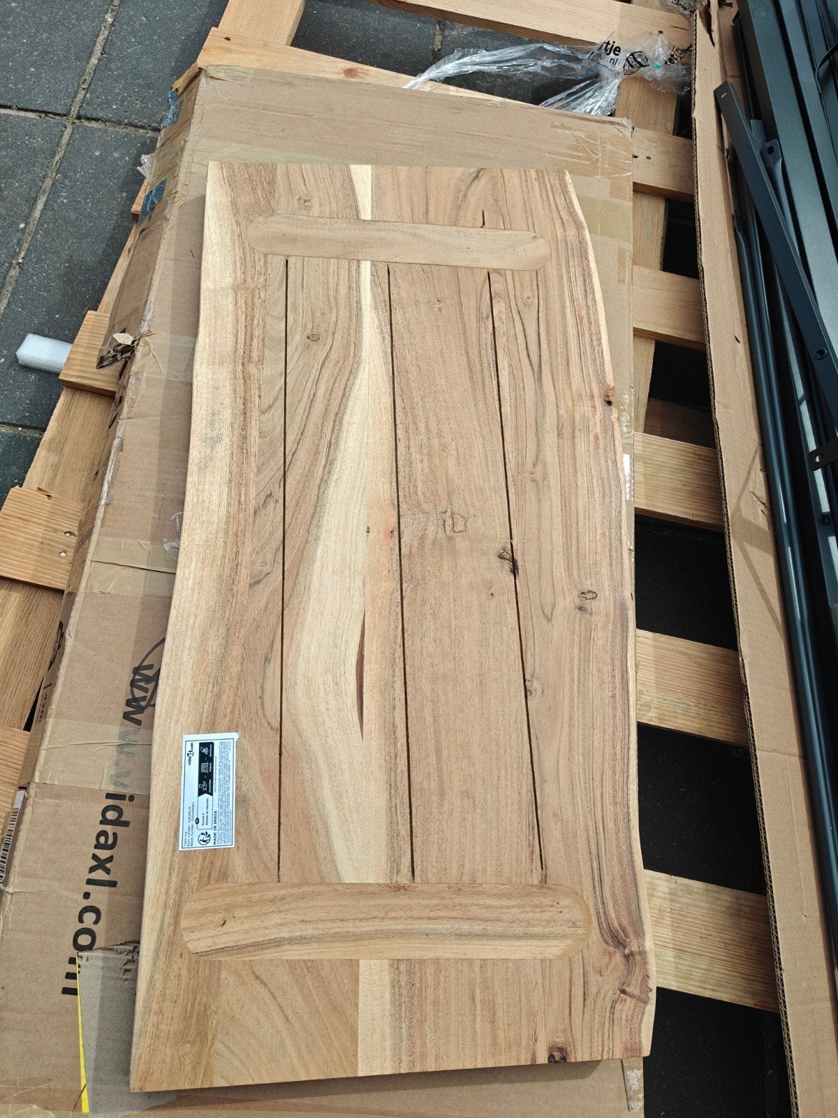 Houten paneel 38mm dik, 80x37 cm met natuurlijke randen, Ophalen of Verzenden