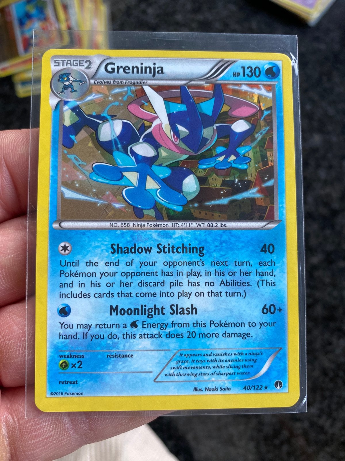 Vintage holo greninja kaart, Verzenden, Zo goed als nieuw