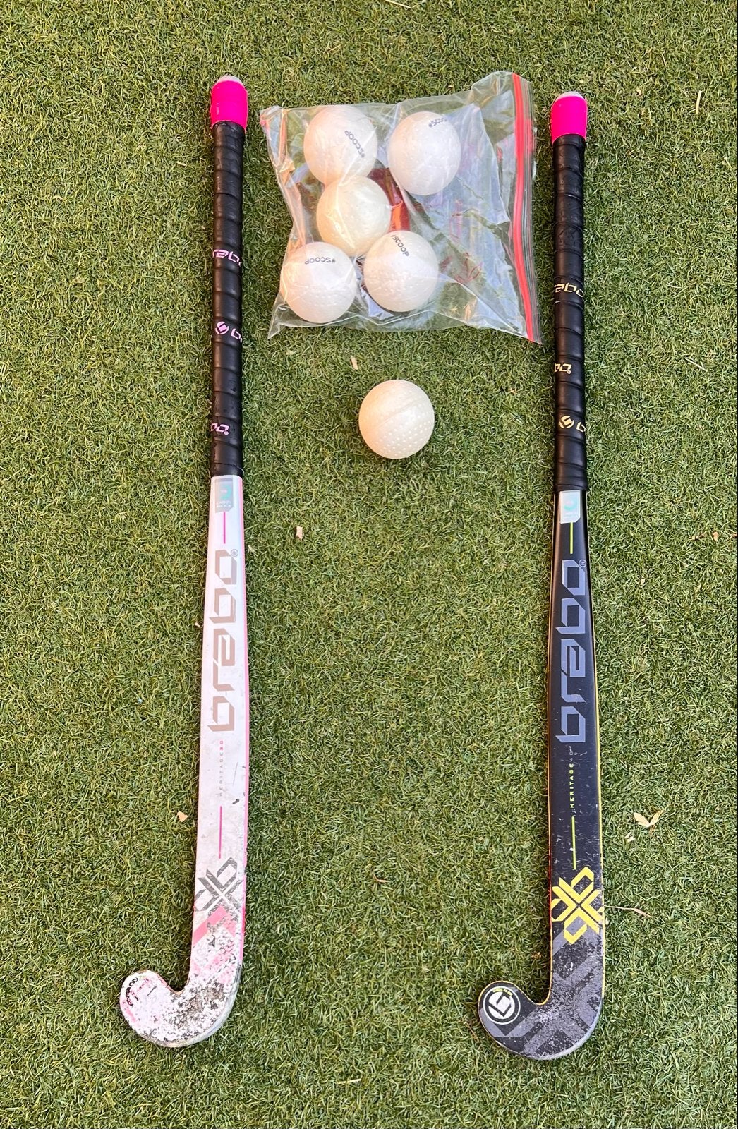 Brabo hockeysticks en hockeyballen set, Sport en Fitness, Hockey, Gebruikt, Stick, Ophalen