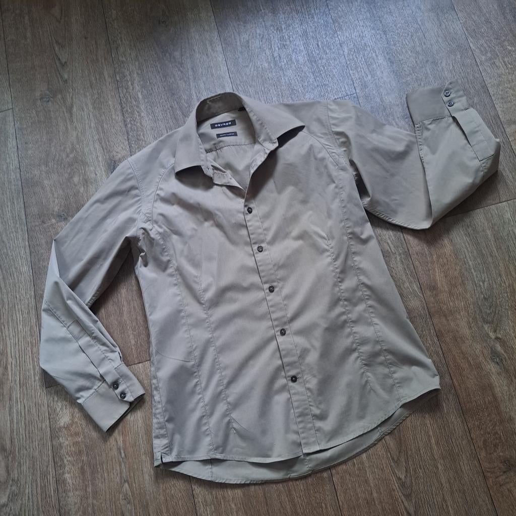khaki overhemd mt. M, Devred, Zo goed als nieuw, Groen, Halswijdte 39/40 (M)