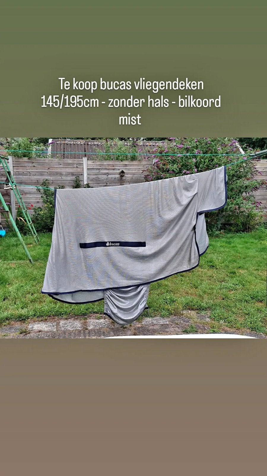 Bucas vliegendeken 195cm, Dieren en Toebehoren, Paarden en Pony's | Dekens en Dekjes, Ophalen of Verzenden, Gebruikt, Vliegendeken