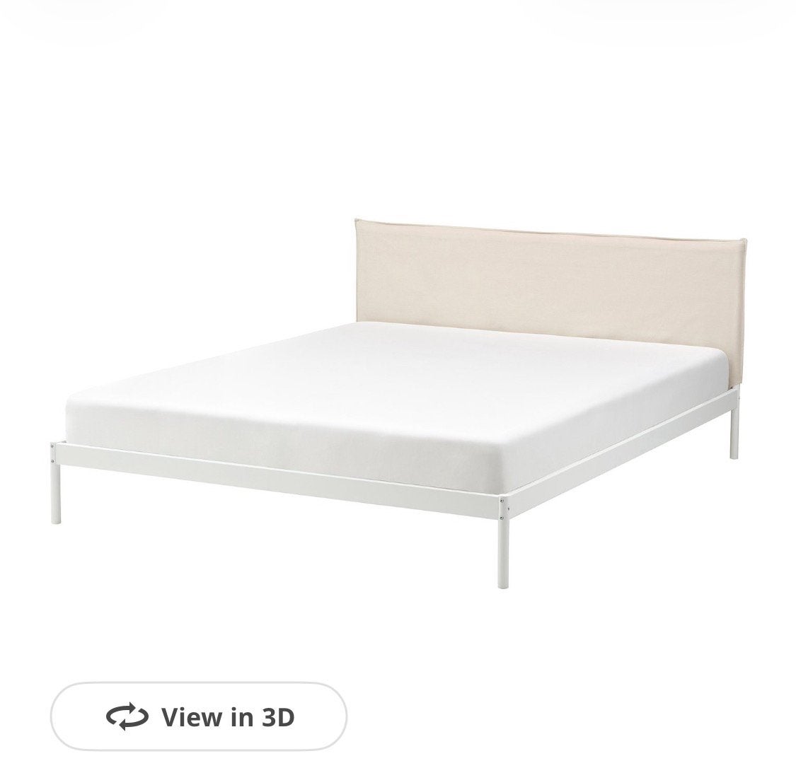 IKEA bedframe 160x200 cm wit/beige, Ophalen, 150 tot 200 cm, Zo goed als nieuw, Minder dan 100 cm