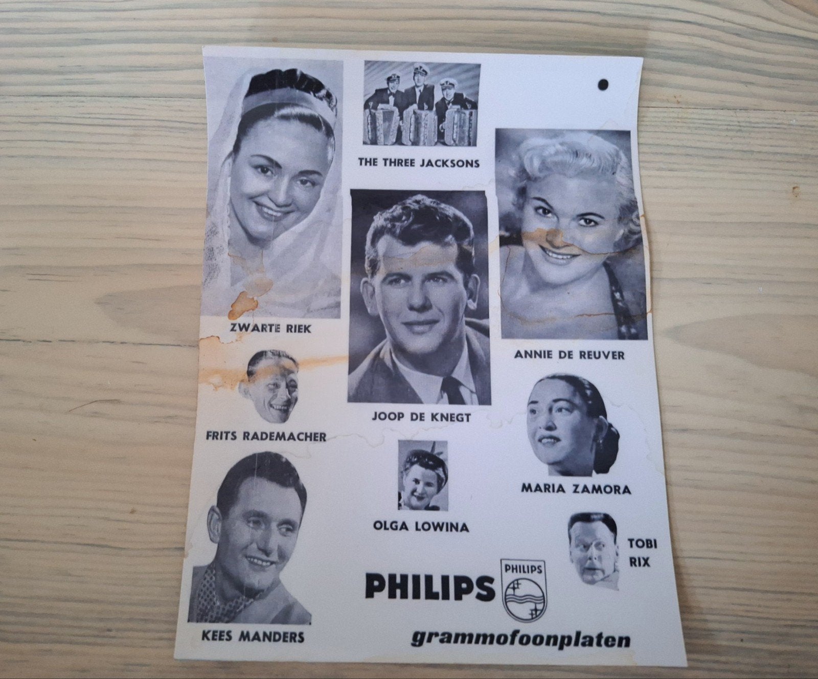 Grootformaat oude Philips kaart, Ophalen of Verzenden