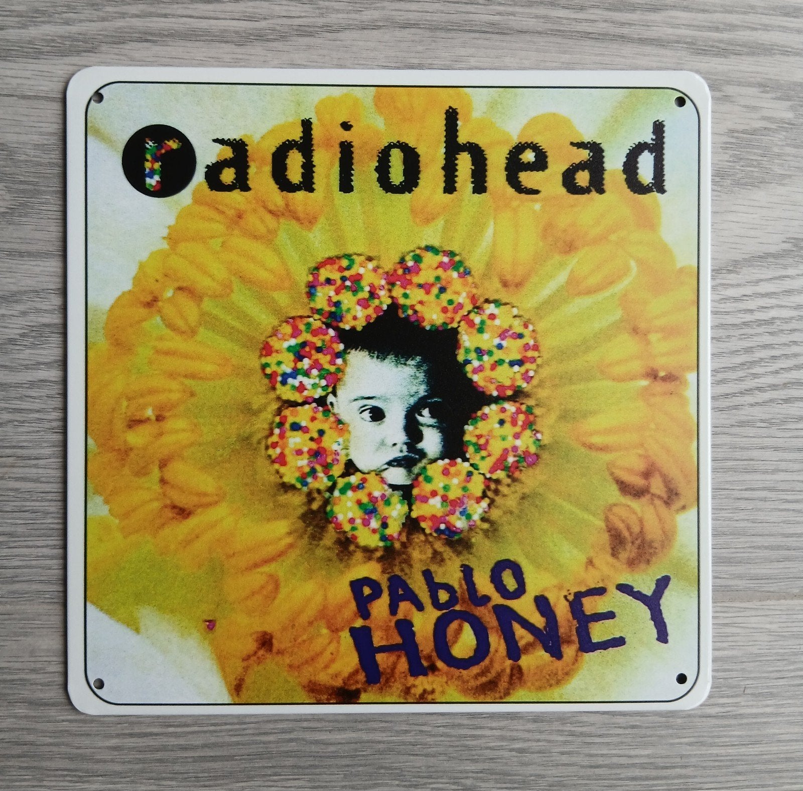 Radiohead Pablo Honey 20x20 cm Metalen Reclamebord, Verzamelen, Ophalen of Verzenden, Nieuw, Poster, Artwork of Schilderij