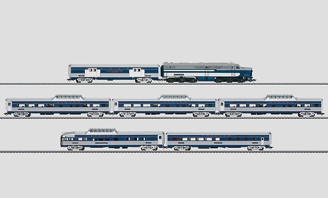 Marklin USA 26490 Blue Bird WABASH ALCO-PA1 met 6 rijtuigen, Wisselstroom, Treinset, Nieuw, Ophalen of Verzenden