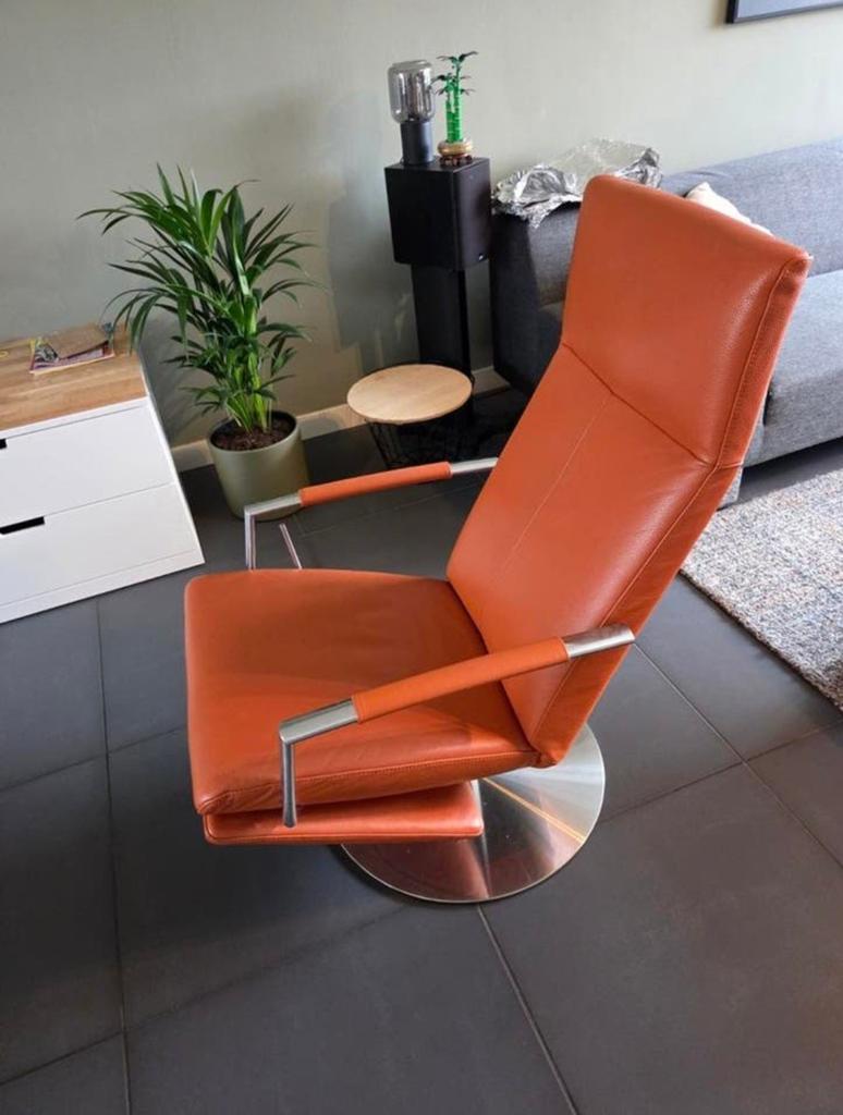 Relaxfauteuil - Gealux Volo Earth, Huis en Inrichting, Fauteuils, Zo goed als nieuw, Leer, Metaal, 50 tot 75 cm, 75 tot 100 cm