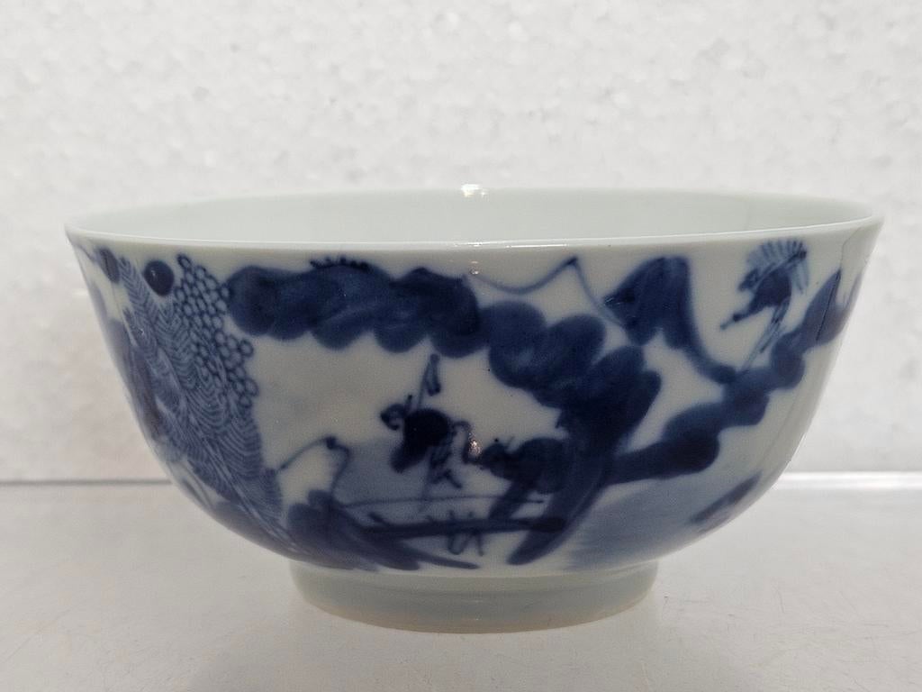 Antieke Chinese kom Chinees porselein blauw wit, Ophalen of Verzenden