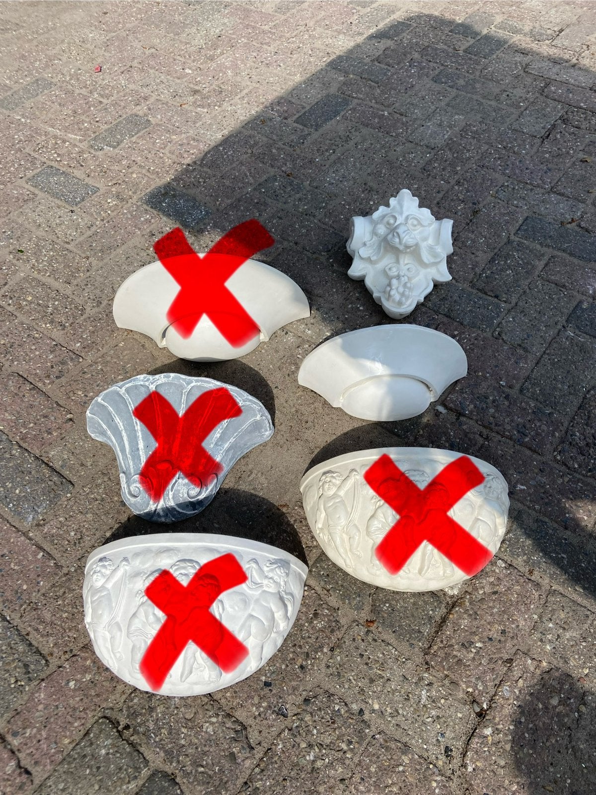 Wandlampen - gips - diverse vormen en maten, Huis en Inrichting, Ophalen of Verzenden, Zo goed als nieuw, X, Steen/keramiek