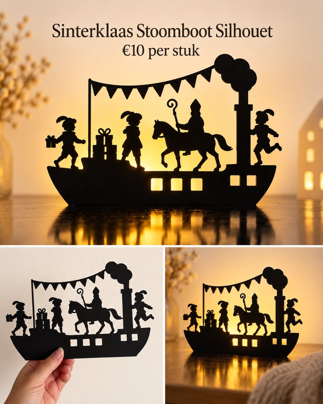 Sinterklaas silhouette Pakjeshuizen of Stoomboot – Sint&Piet, Ophalen of Verzenden, Nieuw