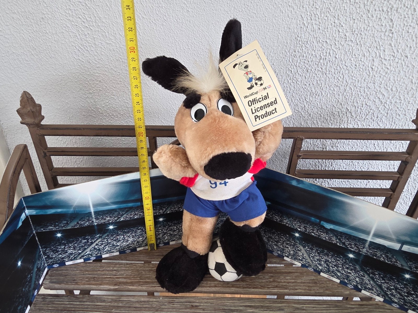 Striker World Cup '94 mascotte knuffel met label, Ophalen, Zo goed als nieuw, Buitenlandse clubs