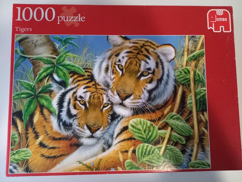 * Puzzel Jumbo Tigers Tijgers 1000 st *, Ophalen of Verzenden, 500 t/m 1500 stukjes, Gebruikt, Legpuzzel