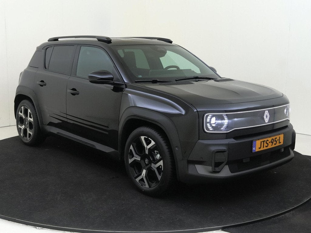 Renault 4 comfort range techno 52 kWh V2G | Harman Kardon®, Auto's, Renault, Stof, 750 kg, 150 pk, Zwart
