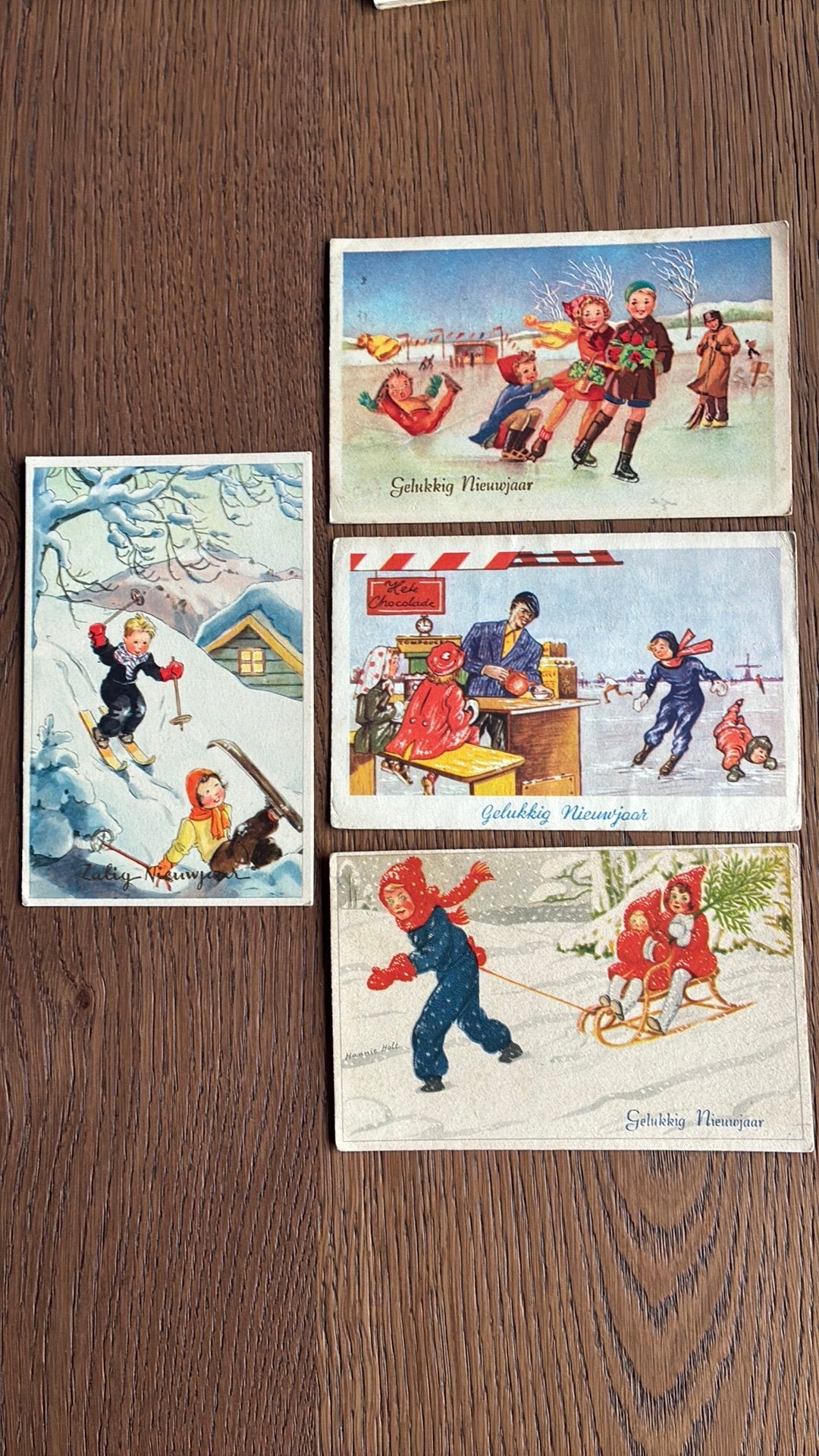 Nieuwjaar. Schaatsen, op de slee,op de ski’s,hete chocola., Verzamelen, Ophalen of Verzenden