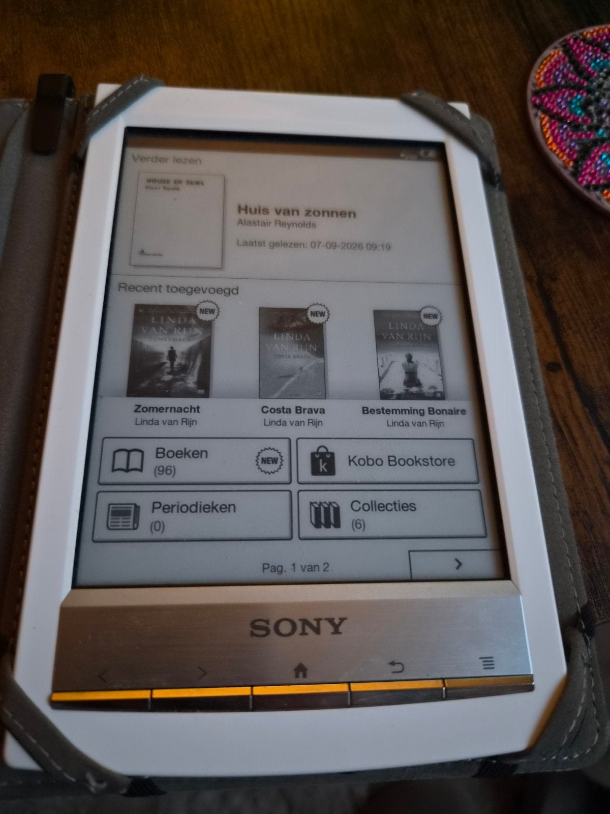 Sony PRS-T1 e-reader 6 inch met 96 boeken en cover, Computers en Software, Gebruikt, Audio, 6 inch of minder, Ophalen of Verzenden