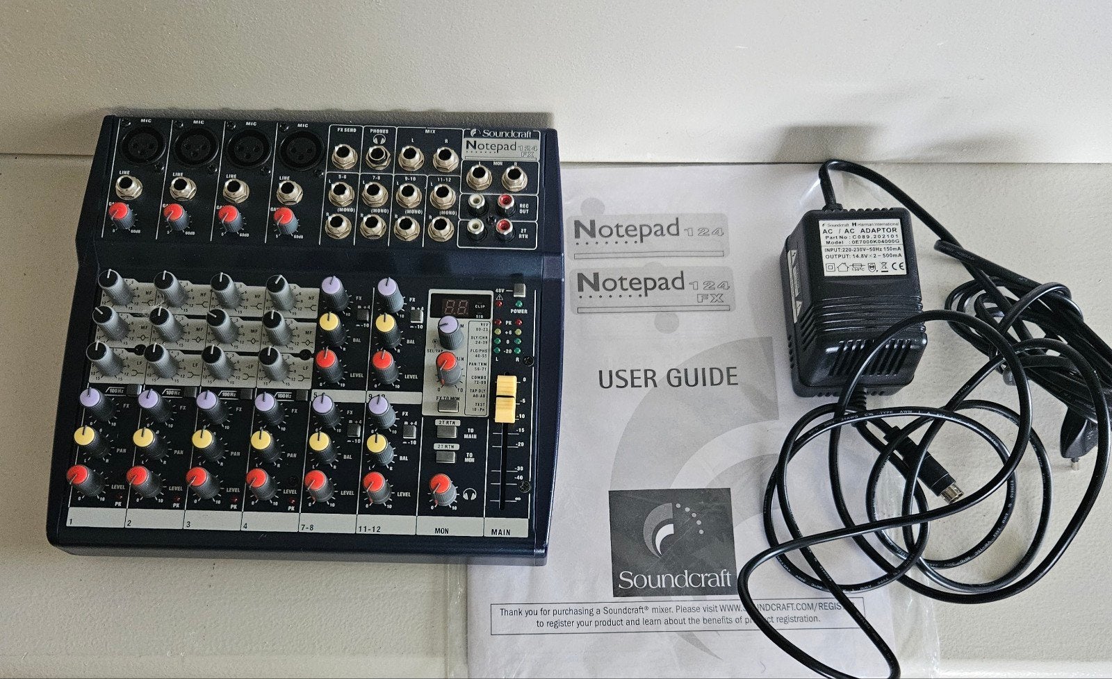 Soundcraft Notepad 124FX, Ophalen, Zo goed als nieuw, 5 tot 10 kanalen