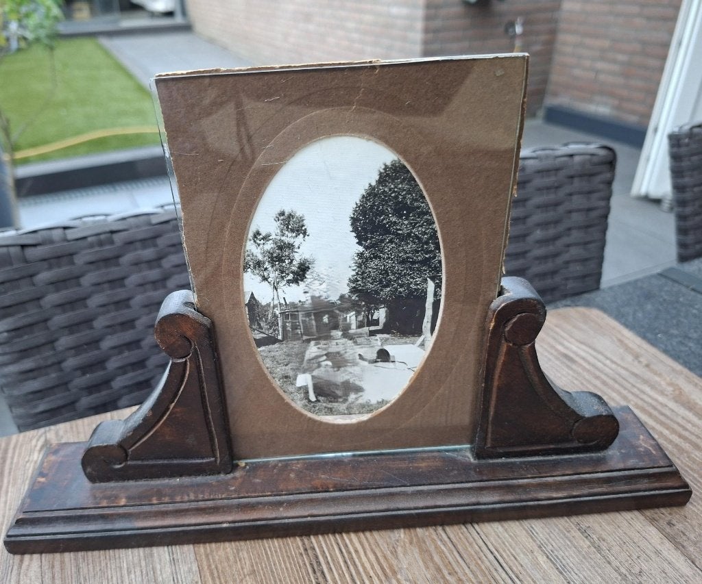 antieke houten fotolijst, Ophalen, Zo goed als nieuw, Hout, Fotolijst