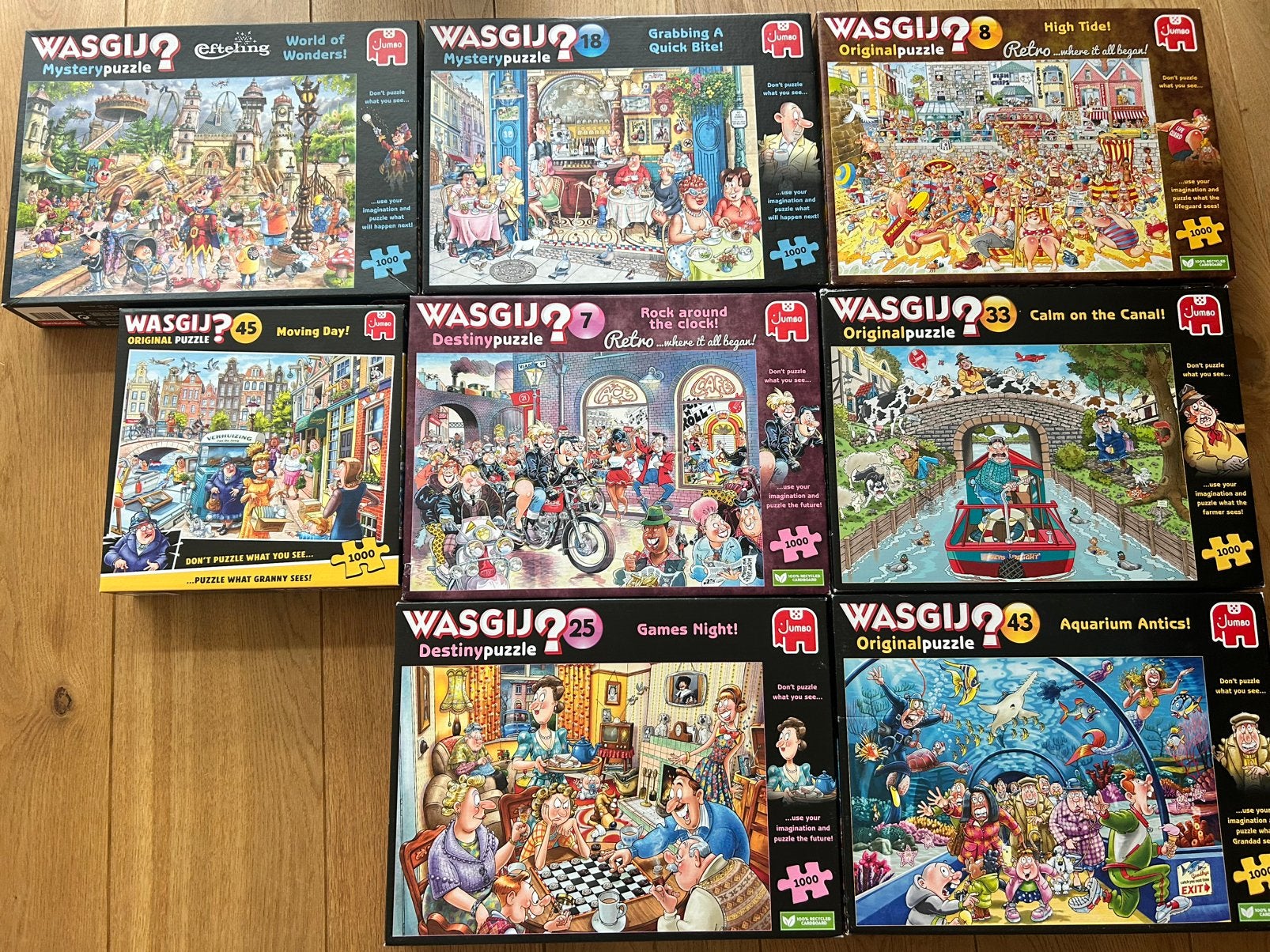 Puzzels WASGIJ en kerst, Ophalen, 500 t/m 1500 stukjes, Zo goed als nieuw, Legpuzzel