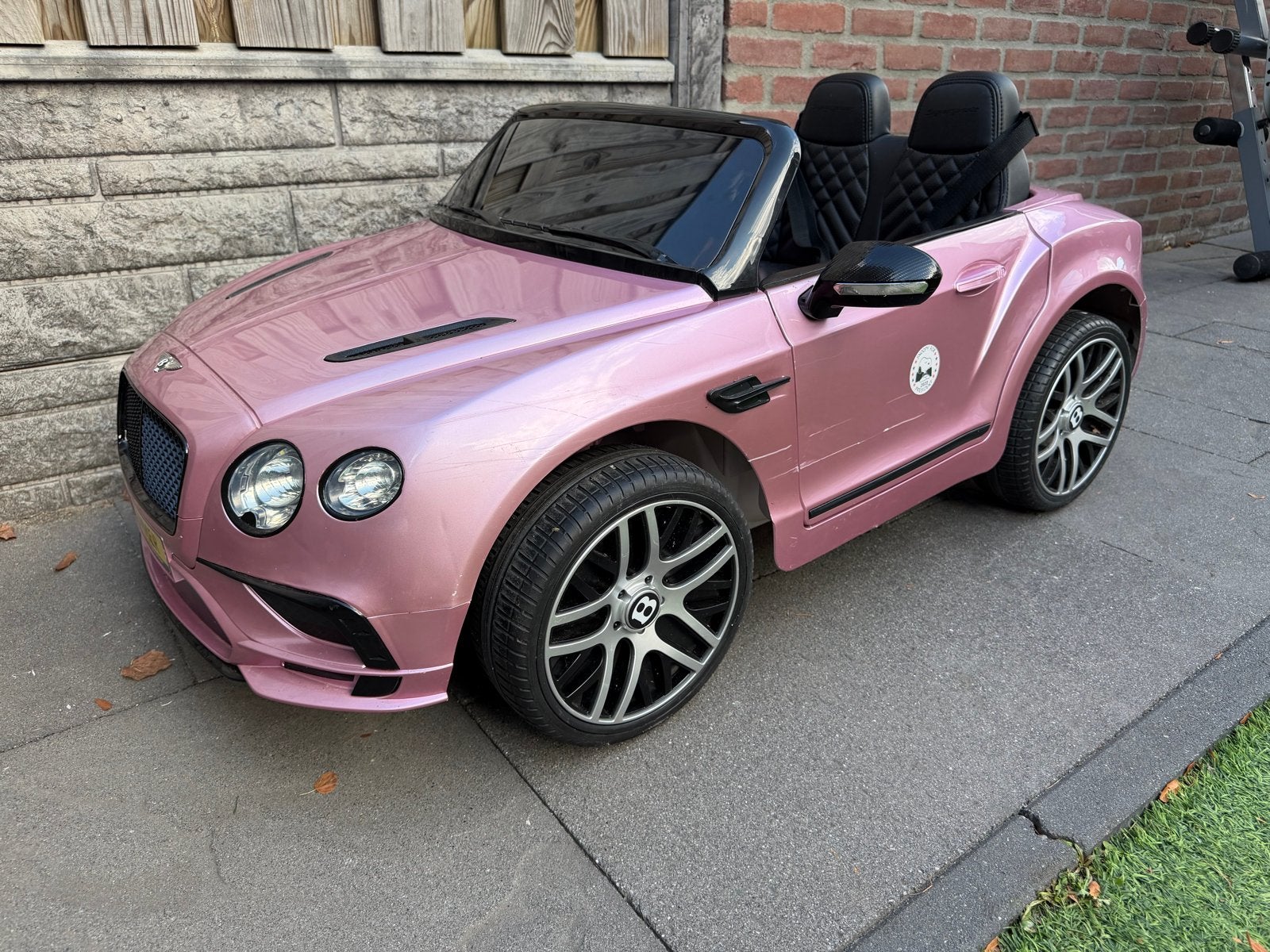 Roze Bentley Continental Supersports kinderauto, Ophalen, Gebruikt, Afstandsbediening