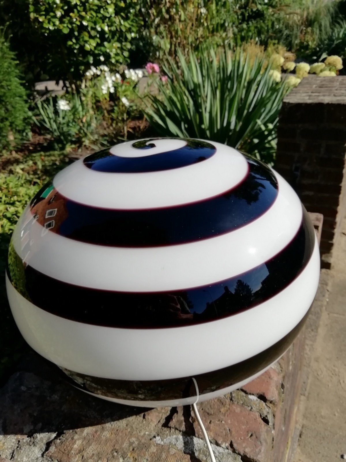 Origineel Zebra glazen tafellamp/vloerlamp, Ophalen of Verzenden