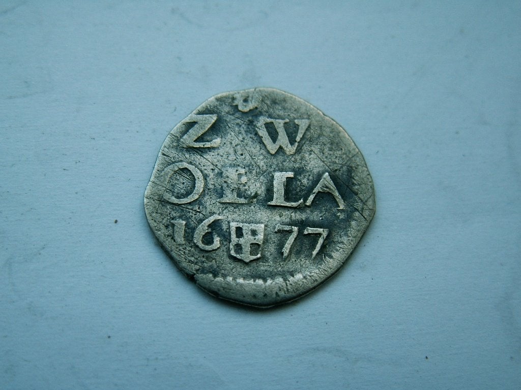 ZWOLLE.  Dubbele Stuiver - 1677, Vóór koninkrijk, Verzenden, Zilver, Overige waardes