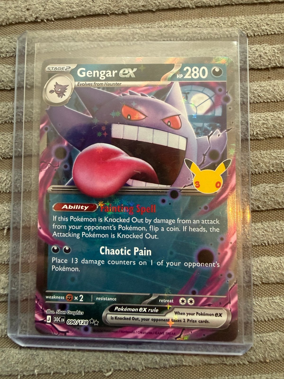 Gengar ex Pokémon kaart - Celebrations 080/128, Ophalen of Verzenden, Zo goed als nieuw, Losse kaart
