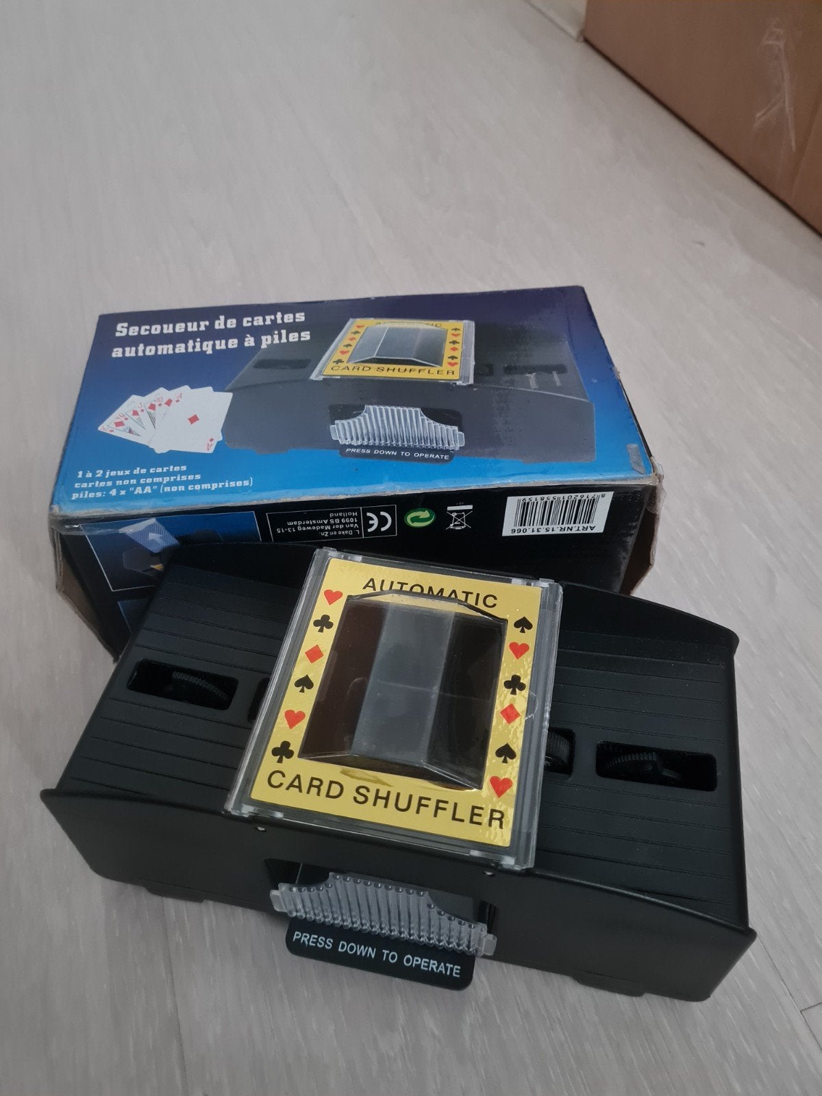 Kaart schudmachine., Ophalen, Gebruikt
