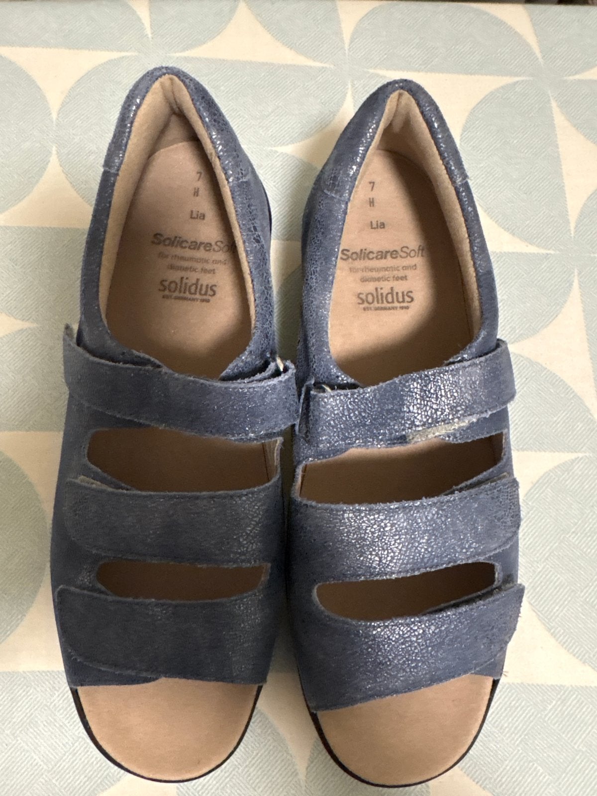 Solidus SoliCareSoft Lia Sandalen - Maat 40 (7 H), Kleding | Dames, Schoenen, Ophalen of Verzenden, Gedragen, Blauw, Sandalen of Muiltjes