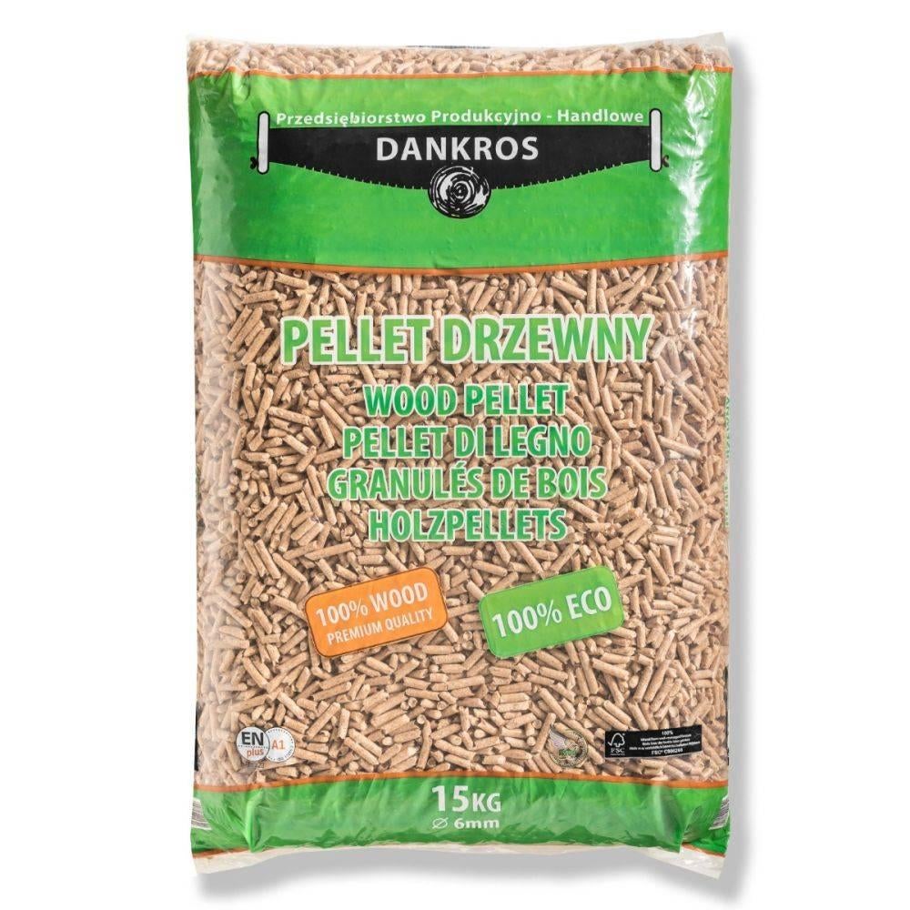 Houtpellets Dankros zak 15 kilo voor € 7,50, Minder dan 3 m³, Ophalen, Overige houtsoorten, Blokken