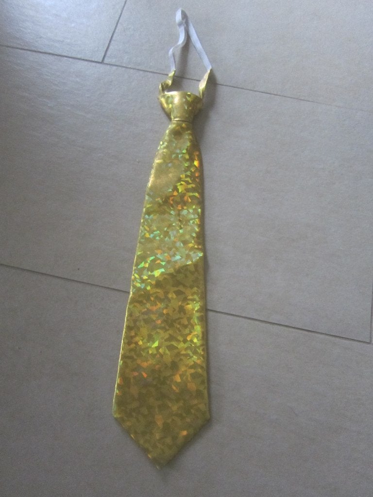 carnaval heren THEMA FEEST  GOUDEN STROPDAS, Onbekend, Overige maten, Ophalen of Verzenden, Accessoires