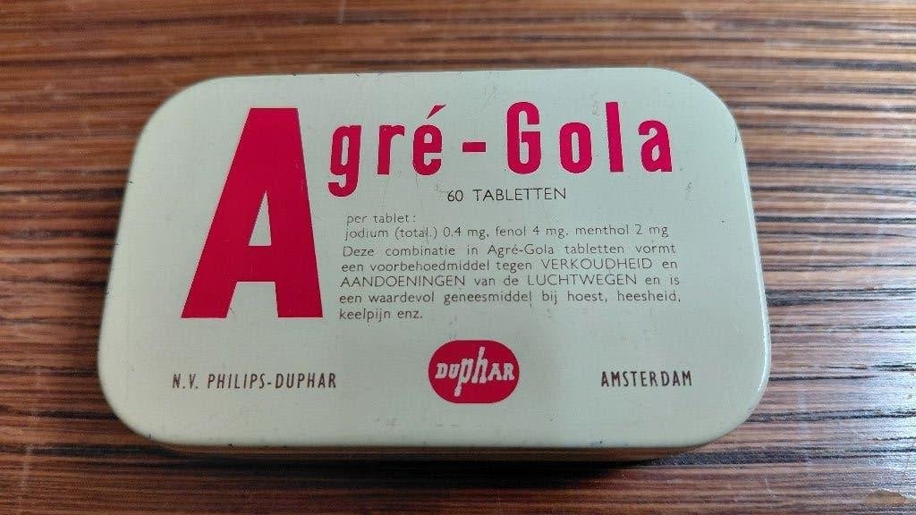 Vintage Agré-Gola blikje, Ophalen of Verzenden, Gebruikt, Overige, Overige merken