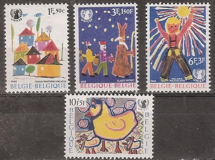 België, UNICEF, kindertekeningen, 1969., Ophalen of Verzenden, Postfris