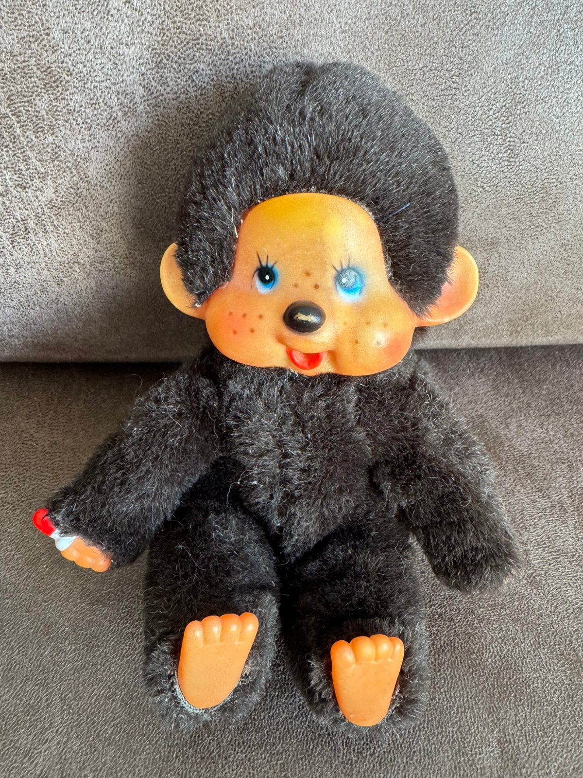 Titel: Monchhichi donkerbruin 16 cm – retro, Ophalen of Verzenden