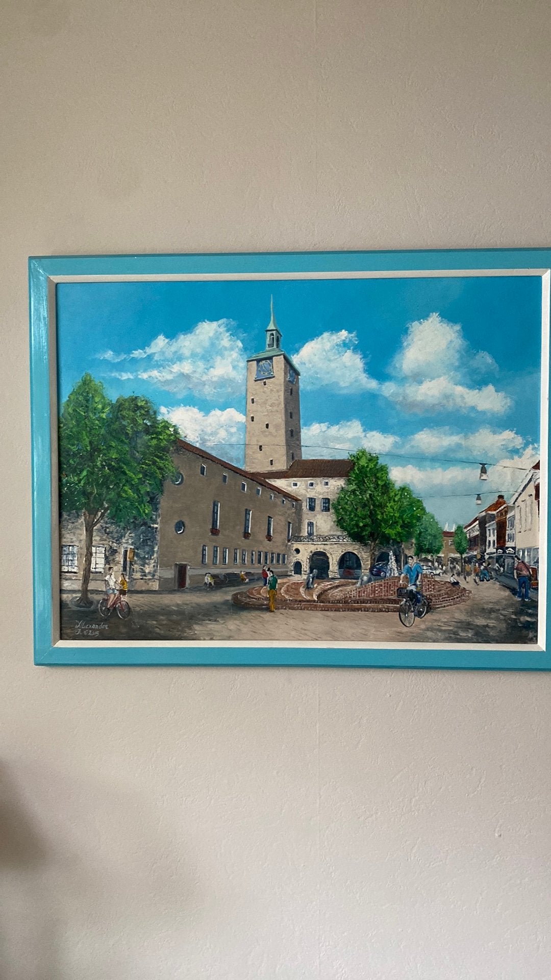 Schilderij Stadhuis Enschede, Ophalen of Verzenden