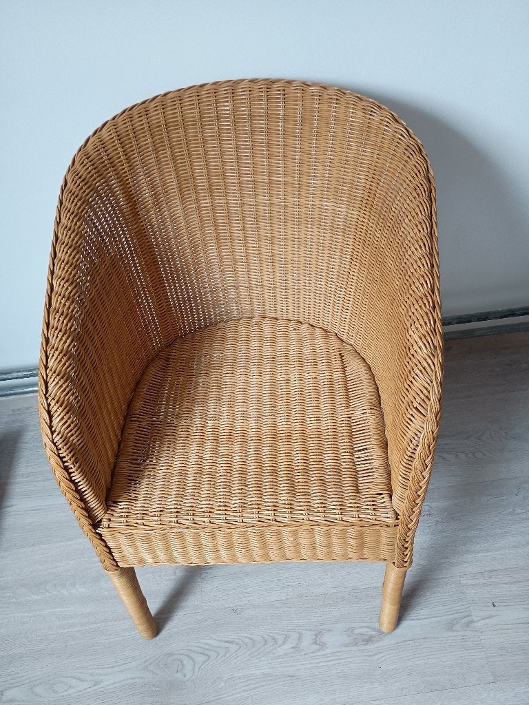 Rieten stoel / fatail, Ophalen, Bruin, Hout, Zo goed als nieuw
