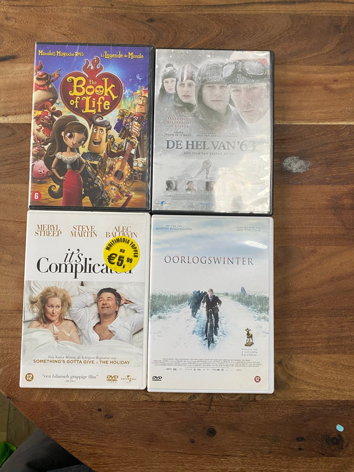 Set van 4 diverse dvd's: animatie, komedie, drama, Gebruikt, Nederlands, Vanaf 12 jaar, Inclusief doosje