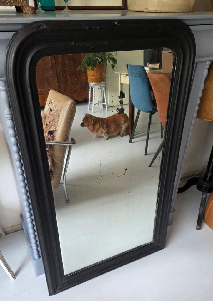 Brocante grote oude Franse Louis Philippe spiegel ca 1910, Ophalen