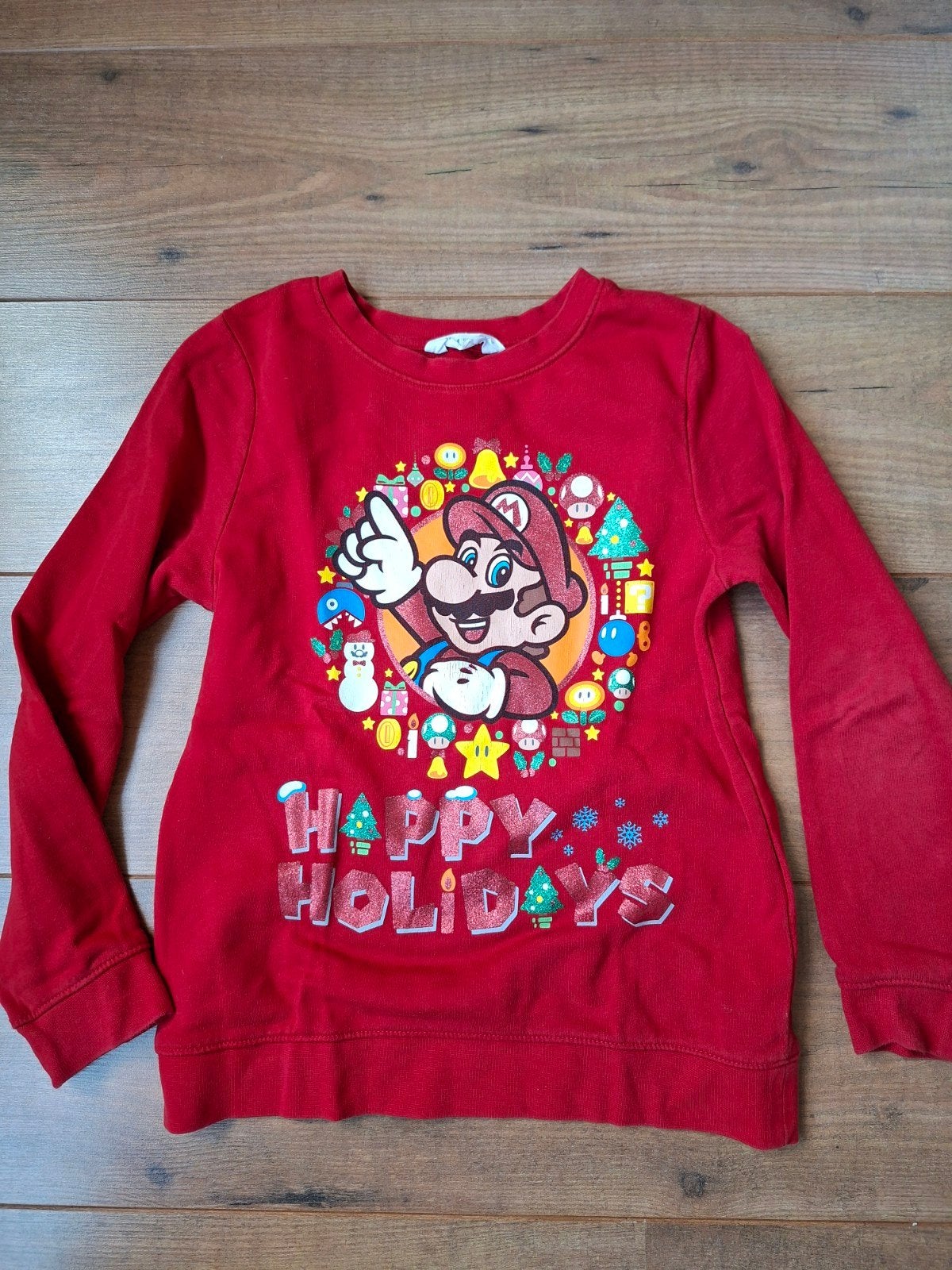 H&M Mario Kersttrui Maat 134/140 - Gedragen maar goed, Gebruikt, Jongen of Meisje, Trui of Vest, H&M