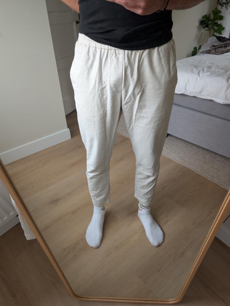 Only & Sons Linus Tapered Cropped Broek - Beige, Maat 48/50 (M), Beige, Ophalen of Verzenden, Zo goed als nieuw
