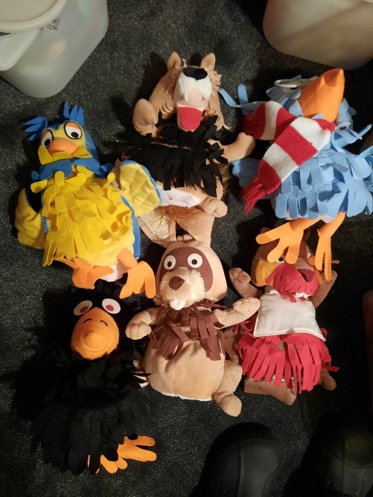 fabeltjeskrant handpoppen ah Velours meneer de uil bever en, Albert Heijn, Overige typen, Ophalen of Verzenden, Zo goed als nieuw