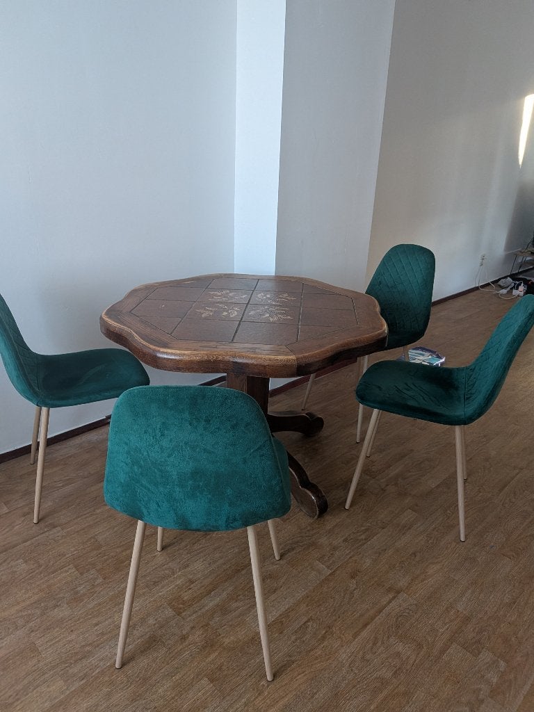 Tafel en stoelen, Ophalen, Gebruikt, Rechthoekig, 50 tot 100 cm