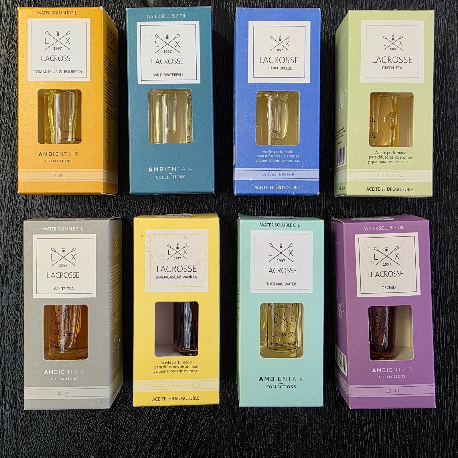 8 stuks nieuwe flesjes Lacrosse olie / geuren / huisparfum 7, Meerkleurig, Overige merken, Overige typen, Nieuw