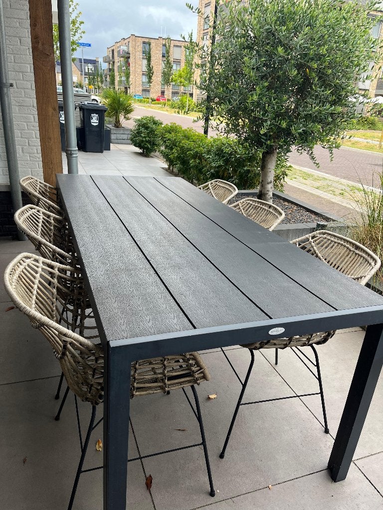 Tuinset eettafel en 6 stoelen, Tuin en Terras, Ophalen, Gebruikt, 6 zitplaatsen, Aluminium