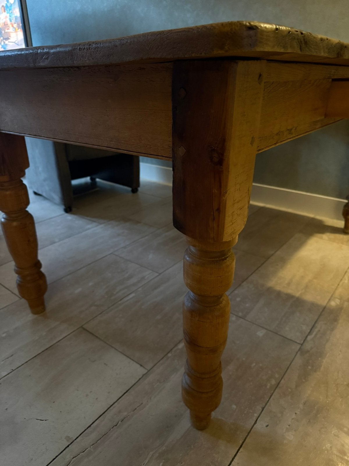 Grenen Eettafel antiek hout, Ophalen