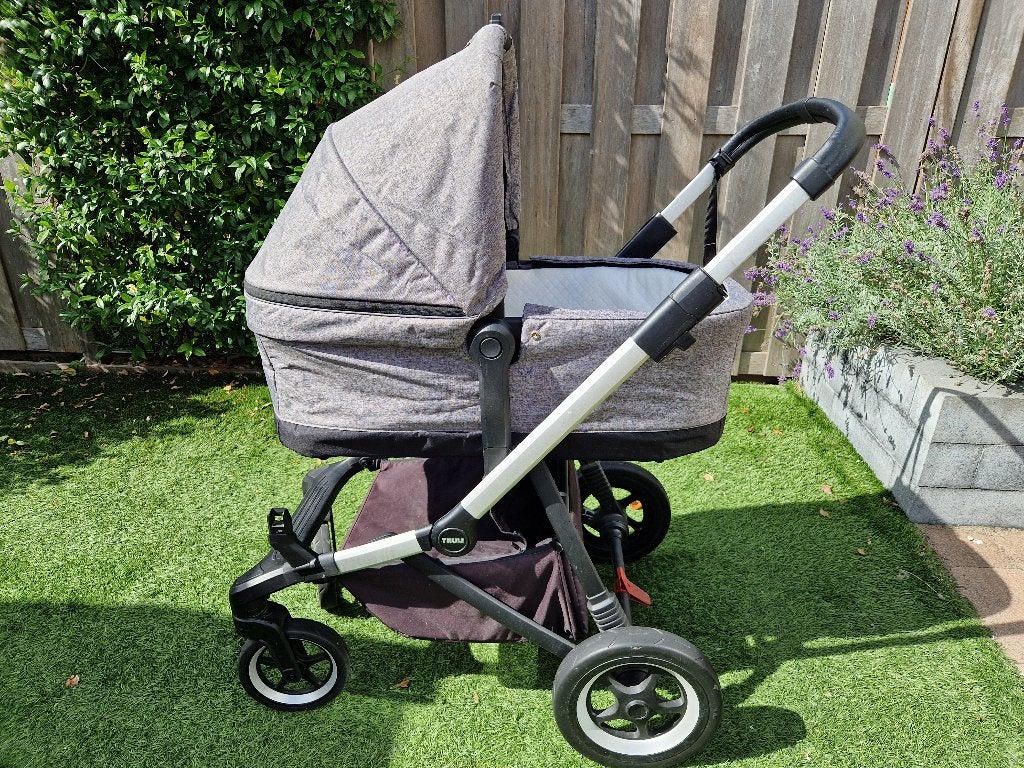 Kinderwagen Thule Sleek grijs inclusief accessoires, Gebruikt, Duowagen, Combiwagen, Ophalen