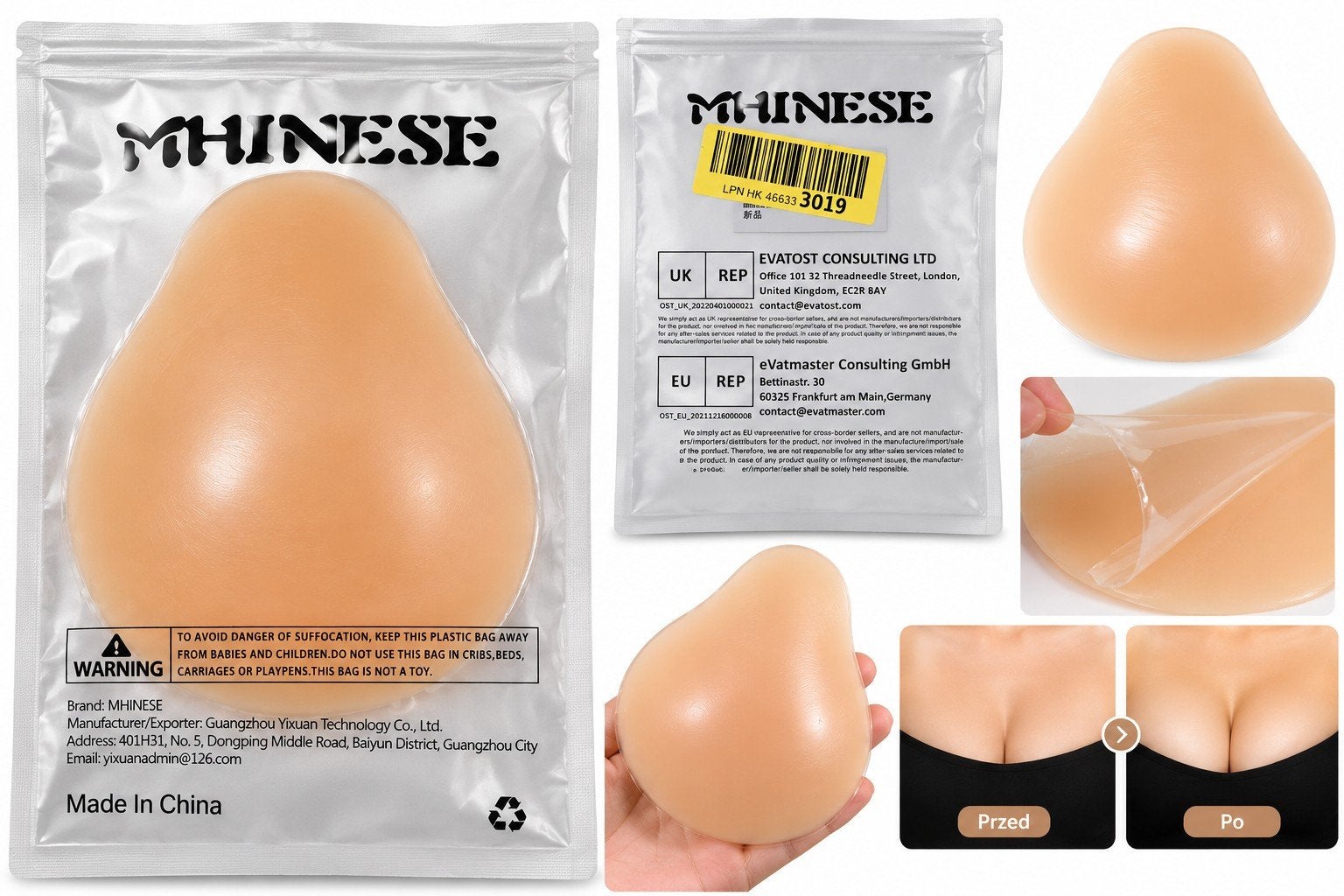 MHINESE Siliconen Plak BH - Onzichtbare Borstlift Nude, MHINESE, Ophalen of Verzenden, Nieuw